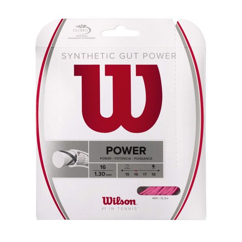 Wilson Synthetic Gut Power 16 Tennis String - 200m Reel, Pink