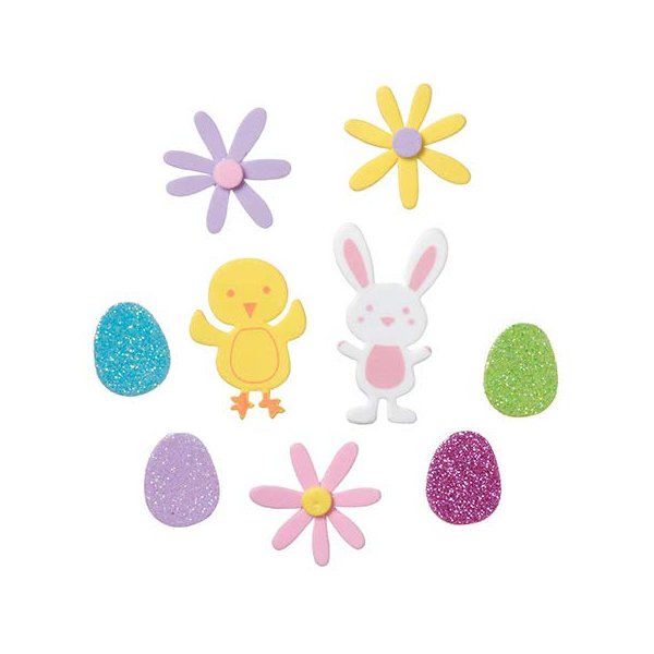 160 Easter Hoppin Down The Bunny Trail Peel Off Foam Stickers~Eggs, Bunny, Flowers, Chicks~Arts & Crafts Supplies