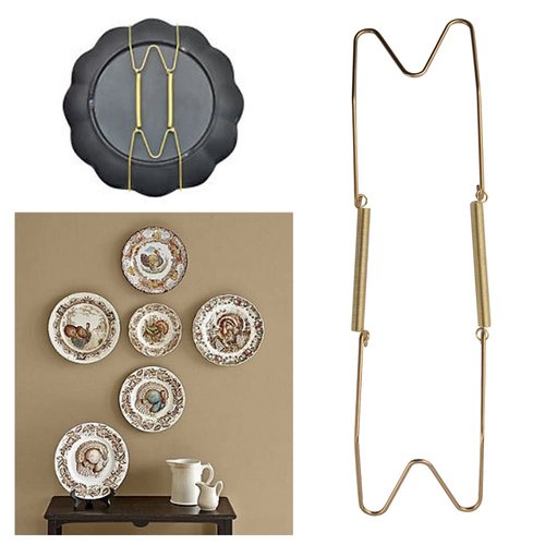 JIANWEI Wall Plate Hangers - Invisible Decorative Dish Holder Stainless Steel Wire Plate Hangers Holders 8 10 12 14 16Inch Wall Hooks Wall Display Hooks for Home Decor(2pcs,Size:8in)