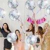 8 Pcs 22 inch Disco Ball Balloons Star Iridescent Heart Balloons for Last Bachelorette Party Decoration Groovy Birthday Bridal Shower Valentine's Day Supplies