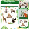 96Pcs Jungle Birthday Party Plates and Napkins Safari Animals Themed Party Decorations Jungle Theme Party Disposable Tableware Set for 24 Guests Wild Animals Gold Safari Zoo Birthday Favors Supplies