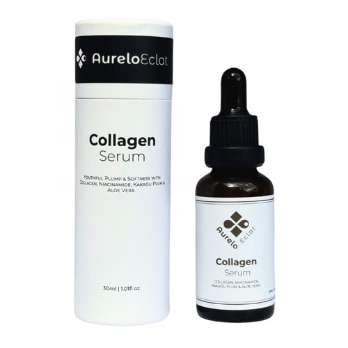 Aurelo Eclat Collagen Serum with Niacinamide & Natural Vitamin C, 30ml – Firming Serum for Youthful Radiance & Skin Elasticity