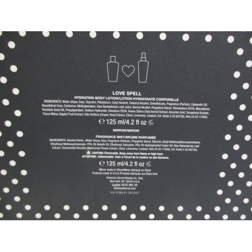 Victoria's Secret 3pc Gift Box Love Spell Body Lotion Mirror Mist 4.2 oz New