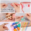 XSEINO Crochet Kit with Step-by-Step Video Tutorials，Premium Bundle Includes 12 Roll x50Yard Acrylic Yarn Balls, 12 Crochet Hooks, Crochet Bag and All Accessories Kit, Crochet Kit for Beginners