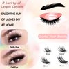 Lash Clusters Individual Cluster Lashes DIY Lash Extension Eyelash Clusters Volume Wispy Lashes Super Thin Band Reusable Soft & Comfortable (T02-Kit, 108PCS-10-16MIX-Kit)