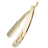 Sicastar® Stainless Steel Straight Edge Barber Shaving Razor Folding Straight Razor Single Edge Replaceable Blades fit for All of Double Edge Razor Blades (Gold)