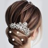 Cinaci 36 Pack Sparkly Silver Rhinestone Pearl Flower Butterfly Bridal Hair Side Combs+U-shaped & Twist Crystal Hair Pins Clips Wedding Headpieces Prom Accessories for Women Girls Brides Bridesmaids