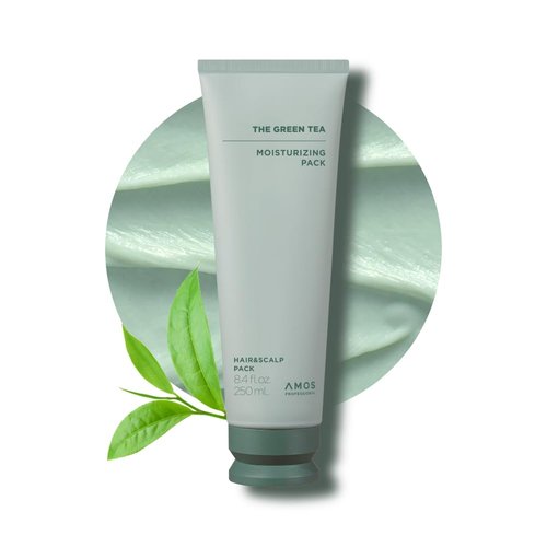 AMOS PROFESSIONAL The Green Tea Moisturizing Pack, Hair &amp; Scalp Treatment for Thinning Hair, Kore...