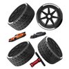 Rcarmumb RC 2.9 Wheel Tires Set for 1/7 Arrm a Felony,2PCS 42/100 2.9 Tires,2PCS 53/107 2.9 Tires,RC Tire Set with Wheel Wrench,Black