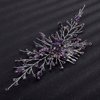 Teyglen Bridal Wedding Purple Dainty Hair Combs Purple Rhinestones Crystal Side Hair Comb Flower Crystal Bride Hair Accessories for Women and Girls (Silver Purple)