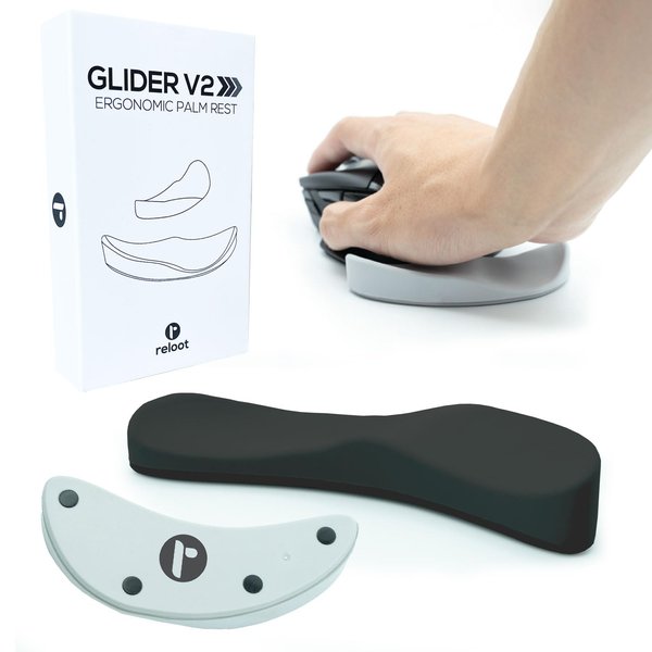 Reloot Glider v2 - Ergonomic Gliding Palm Rest, Smooth Glide, Soft Cooling Material, Sliding Wrist Pad That Moves with Your Mouse, Physician Designed for Carpal Tunnel Syndrome, Lightweight Wrist Rest