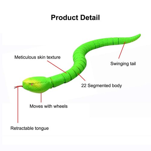 Ufurty Realistic Remote Control RC Snake Toy Fast Moving Simulation Fake Rattlesnake Robotic Toy Battery Powered Snake-Egg Controller USB Rechargeable Snake Scary Trick Toy for Kids Play
