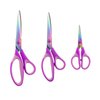JYTUUL 3PCS Purple Craft Scissors, Sharp Tailor Scissors, Titanium Blades Shears Rubber Soft Grip Handle, Multi-Purpose Fabric Scissors for Adults, Office, Sewing, School and Home Using