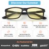 J+S Blue Light Blocking Glasses for Women Men | Anti Eyestrain Headache Glare 400UV from Computer/Gaming/TV/Phones (Haka HD lens - Rectangle | Black Frame)