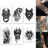 INKARTLINK Tattoo Tech, 6 Sheets Semi Permanent Tattoo, Adult Art Design Temporary Tattoos, Lasts 1-2 Weeks, Waterproof, Realistic Look, No Adhesive, No Reflection (Koi, Suan Ni, Flame Totem Design)