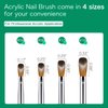 Shine Chance 4Pcs Acrylic Nail Brushes Set, Kolinsky Acrylic Nail Art Brush, Art Design & Polish Mistake Cleaning Manicure Tools for Women Acrylic Application (Size 4 8 12 16)