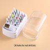 Fcozpjk 2 in 1 Nail Drill Bit Holder and Nail Drill Bits Cleaner Brush Case, 30 Holes Nail Drill Bits Organizer Display Stand Container Box, Manicure Drill Cleaning Brush, Professional Nail Tools