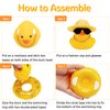 wonuu Car Duck 4Pcs Rubber Duck Car Ornaments Yellow Duck Car Dashboard Decorations with Mini Hat Swim Ring Necklace Sunglasses, Blue&Blue&Yellow&Yellow