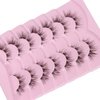 DSLONG Cat Eye Lashes Natural Look Manga Lashes Clear Band False Eyelashes Look Like Lash Extension 12mm Fluffy Wispy Short Fake Eyelashes 7 Pairs Fox Eye Natural Lashes (CB-01)