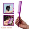 Allegro Combs 61 XL Rat Tail Combs Wide Tooth Comb Detangling Hair Styling Coarse Hair Foiling Thick Back Parting Combs Hairstylist Combs For Women Made In USA 3 Pc. (Frosted Purple)