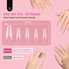 Beetles Gel Nail Tips Upgraded 15 Sizes Long Coffin Gel Nail Tips 630Pcs Pre-Shaped Clear Full Cover False Nails Easy Nail Extension for Gel Nail Polish Acrylic Fake Nails DTY Nails