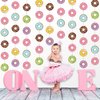 Herdear 8 Pieces Donut Party Banners Doughnut Grow Party Hanging Swirl Donut Paper Cutouts Garland Kit for Donut Theme Birthday Baby Shower Gender Reveal Bridal Shower Xmas Party Decorations Supplies