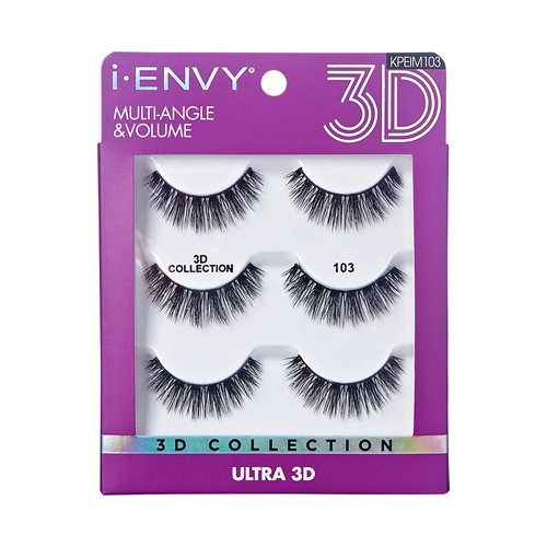 iEnvy False Eyelashes 3 Pairs Fluffy and Natural Multiangle and Volume Faux Mink Lashes (03)