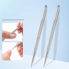 Silver Stainless Steel Cuticle Pusher Nail Dotting Pen Nail Care Tool, Double Ended Manicure Stick Cuticle Remover Cleaner Cuticle Pusher, Cuticle Pusher Sticks Glass Cuticle Pusher Cuticle Tools
