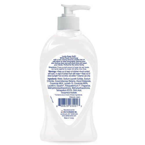 Lucky Super Soft Liquid Hand Soap, White Pearls, 13.5 Fluid Ounce