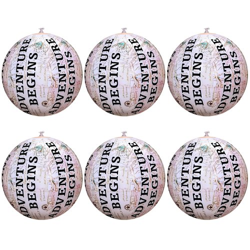 Treela 6 Pcs Inflatable Beach Balls Adventure Theme Pool Balls Travel World Adventure Beach Balls Bon Voyage Party Favors for Summer Beach Pool Birthday Party Supplies