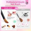 SAVILAND Acrylic Nail Brushes Set: Sizes 8, 10, 14 Nail Brushes for Professional Acrylic Powder Applications, Nails Extension, 3D Carving for Home Salon DIY Nail Art Brush Manicure Acrylic Tools Pink