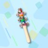 2 Pack Vivid Color Rainbow Handle Wooden Bells Jingle Stick Shaker Rattle 10 Jingle Bells Baby Kids Children Musical Toys
