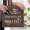 Engagement Gift Wedding Countdown Chalkboard Sign for Couples Wooden Wedding Countdown Plaque Sign Wedding Decorative Hanging Ornaments Erasable Blackboard Chalkboard Sign for Boyfriend Girlfriend