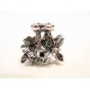 Silver metal blue/black flower butterfly crystal hair claw clip bridal clip