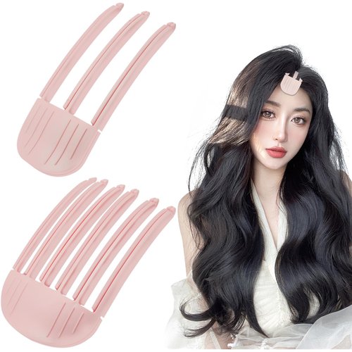 2Pcs High Skull Artifact Supplies for Girls, Natural Seamless Hair Clip Hair Clips for Styling, H...