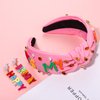 Birthday Headband for Women Beaded It’s My Birthday Headband Happy Birthday Crown Jeweled Rhinestone Crystal Pink Knotted Headband Birthday Hair Accessories Party Favors Gifts (It's My Birthday 1)