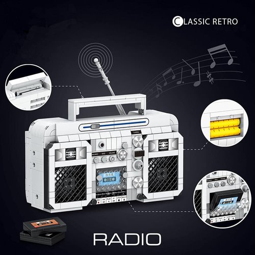 Uvini Adult Building Set, Classic Retro Series Radio, Adult Building Set, Construction Brick Set Best Gift for Adult, Teens, Collectible Model to Build, 645pcs, 00870