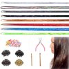 8 Colors Hair Tinsel Kit with Tools, VEINARDYL 47 Inch Hair Tinsel Extensions Fairy Hair Glitter Color Hair Tensile Sparkling Braiding Hair for Girls Women Halloween Cosplay Party - 1600 Strands