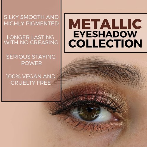 Concrete Minerals Metallic Eyeshadow, Silky- Smooth and Highly Pigmented, Longer-Lasting With No Creasing, 100% Vegan and Cruelty Free, 8 Grams Loose Mineral Powder (Blood Moon)