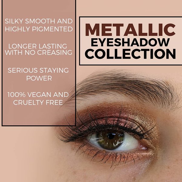 Concrete Minerals Metallic Eyeshadow, Silky- Smooth and Highly Pigmented, Longer-Lasting With No Creasing, 100% Vegan and Cruelty Free, 8 Grams Loose Mineral Powder (Blood Moon)