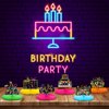 Chinco 6 Pcs Glow Party Birthday Centerpieces Neon Birthday Decorations Honeycomb Birthday Centerpieces Neon Centerpieces for Tables Neon Birthday Party Supplies(Classic)