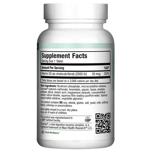 Kosher Vitamin D3 2000IU - Highly Absorbable Vitamin D Supplements for Healthy Immune Response, Calcium Absorption, Teeth & Bone Health - VIT D3 Vitamin 2000 IU - Vitamin D 3 - VIT D 3-180 Tablets