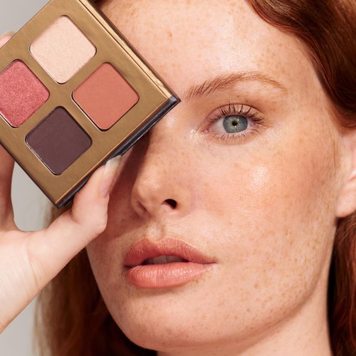 INIKA Organic Quad Eyeshadow Palette, Pure Mineral Shimmer Eyeshadow, Longwear, Highly Pigmented, Blendable with Vegan Cocoa Seed Extract and Organic Carnauba Wax, Cruelty-Free Makeup (Flowers)