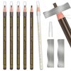 KAIQIKAIXI 6Pcs Dark Brown Waterproof Eyebrow Pencils Makeup Set For Marking, Filling And Outlining, Tattoo Makeup And Microblading Supplies Kit-Hard Refills Are Easy To Color (Dark Brown)