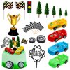 MEMOVAN Racing Car Cake Decorations 38pcs Racing Car Cake Topper Birthday Cake Decoration for Boy's Kids Racing Car Theme Birthday Supplies Party Favors