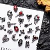 Halloween Nail Charms 22PCS 3D Alloy Spider Skull Halloween Nail Art Charms Vintage Gothic Retro Nail Art Supplies Dark Black Cross Moon Heart Nail Gems and Rhinestones Nail Accessories for Women