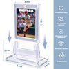 4ct Magnetic Card Holders for Trading Cards, 35pt Acrylic Baseball Card Holders with 4 Card Stands Card Protector Hard Plastic Fit for MTG and Sport Cards (4)