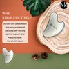 Stainless Steel Gua Sha - Metal Gua Sha Facial Tool. Firm Face Muscles, Reduce Puffiness, Facial Tension, Helps Lymphatic Drainage. GuaSha Beauty Tool for Body Neck Eyes. Massager with Travel Pouch