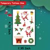 Hohamn Christmas Temporary Tattoos for Kids, 12 Sheets Christmas Fake Tattoos for Boys Girls Xmas Party Supplies Favors Gifts