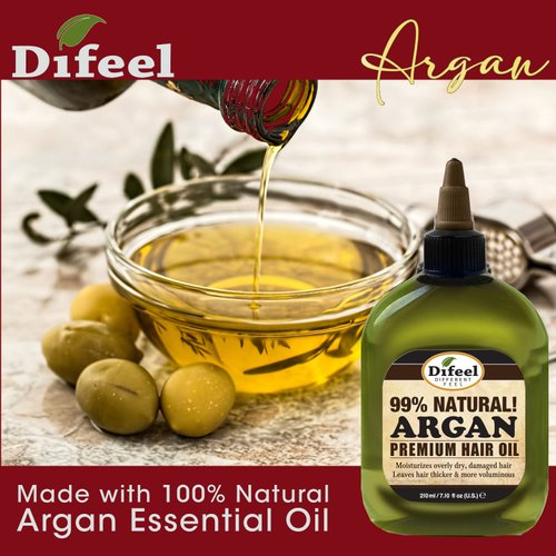Difeel Premium Natural Hair Oil - Argan Oil 7.1 Ounce (3-Pack)